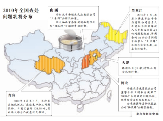多個地區再查出百余噸含三聚氰胺奶粉